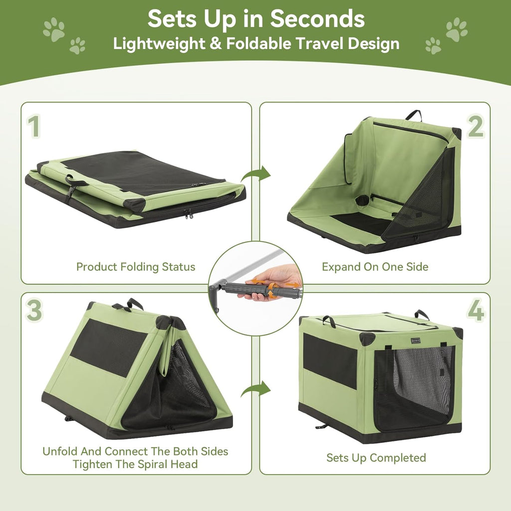 Portable Soft Collapsible Dog Crate for Indoor and Outdoor Soft-Sided Crate